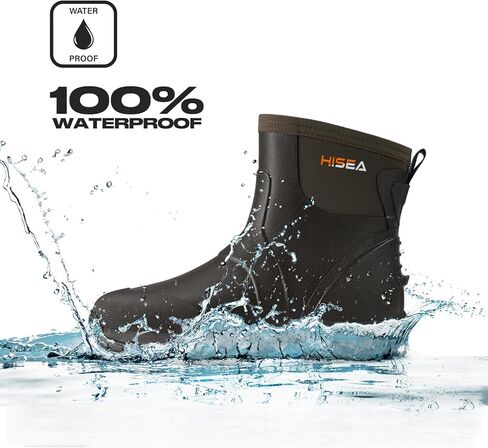 HISEA Upgraded Excursion Pro Men's Rain Boots, Ankle Height Rubber Hunting Boots Waterproof Insulated Neoprene Boots Durable Outdoor Mud Booties for Hunting Gardening Farming Fishing and Yard Work in Kuwait