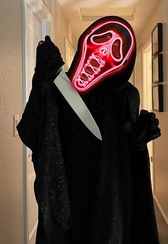 قناع الهالوين المخيف بإضاءة LED قناع التطهير لأزياء الهالوين التنكرية للمهرجانات in Kuwait