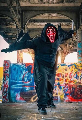 قناع الهالوين المخيف بإضاءة LED قناع التطهير لأزياء الهالوين التنكرية للمهرجانات in Kuwait