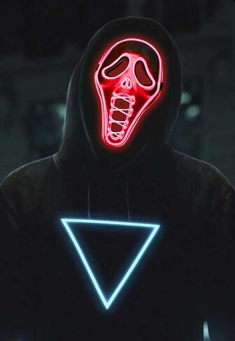 قناع الهالوين المخيف بإضاءة LED قناع التطهير لأزياء الهالوين التنكرية للمهرجانات in Kuwait