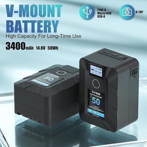 Tyrone 95Wh BP-95 V-Mount V Lock V شكل بطارية متوافقة مع كاميرا الفيديو DSLR مع منفذ D-Tap ومخرج USB 5 فولت in Kuwait