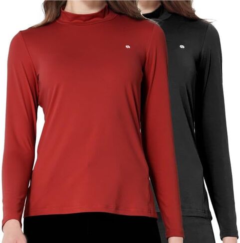 SSLR Mock Turtleneck for Women Mock Neck Top Long Sleeve T Shirt Casual Basic Active Layer in Kuwait