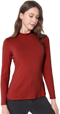SSLR Mock Turtleneck for Women Mock Neck Top Long Sleeve T Shirt Casual Basic Active Layer in Kuwait