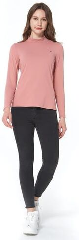 SSLR Mock Turtleneck for Women Mock Neck Top Long Sleeve T Shirt Casual Basic Active Layer in Kuwait