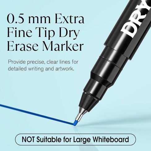 MaxGear Dry Erase Markers Ultra Fine Tip, Magnetic Whiteboard Markers Extra Fine Tip 0.5 mm, Extra Ultra Fine Point Dry Erase Marker with Eraser, Colorful Dry Erase Marker for Office School, 8 Count in Saudi Arabia
