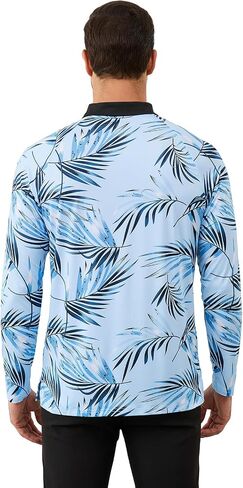 Misyula Style Mens Long Sleeve Golf Polo Shirts Quarter Zip Pullover Sun Protection Athletic Casual Tops M-3XL in Saudi Arabia
