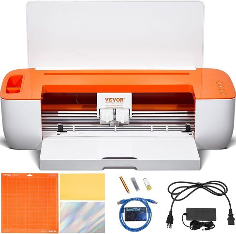 VEVOR Vinyl Cutter Machine, Bluetooth Connectivity DIY Cutting Machine, Compatible with iOS, Windows, Android, and Mac, Massive Designs Included, for Creating Customized Cards, Home Decor in Saudi Arabia