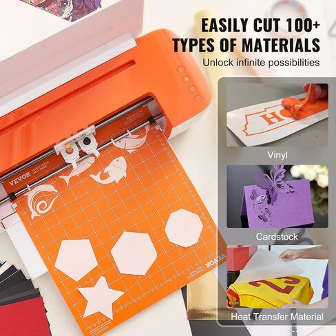VEVOR Vinyl Cutter Machine, Bluetooth Connectivity DIY Cutting Machine, Compatible with iOS, Windows, Android, and Mac, Massive Designs Included, for Creating Customized Cards, Home Decor in Saudi Arabia