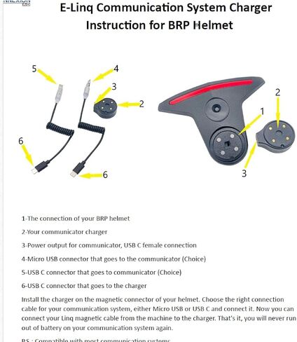 شاحن لنظام الاتصالات لخوذة BRP مع موصل E-Linq in Kuwait