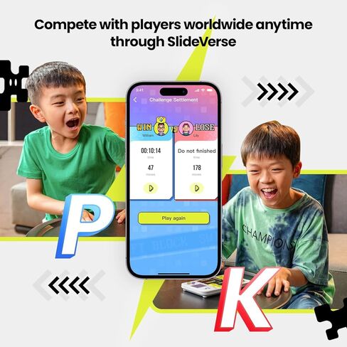 مجموعة ألعاب ألغاز wSlide Super Slide مع قطع ألغاز أرقام، لعبة عبر الإنترنت 1 مليون تحدي مع تطبيق SlideVerse، لغز حركة القطع بالذكاء الاصطناعي هدية للأطفال، لوحة مفاتيح قابلة للاستبدال in Kuwait