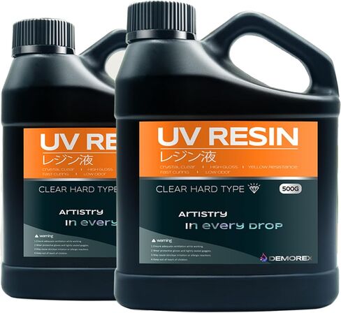 UV Resin Crystal Clear Hard Type - Fast Curing UV Epoxy Resin for Jewelry Making Craft Decoration, Hard Transparent Glue Solar Cure Sunlight Activated Resin Casting, Coating 1000g in Saudi Arabia