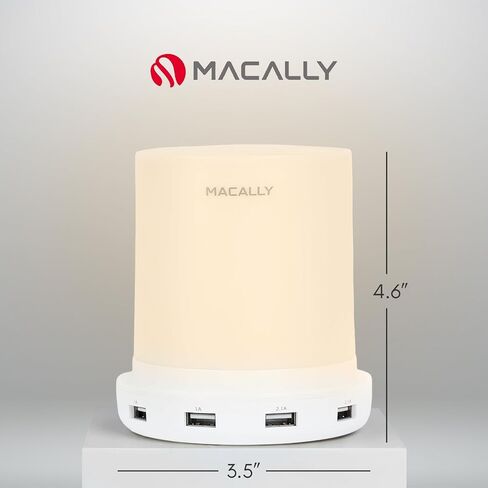 Macally Small Touch Lamps for Nightstand - Bedside Lamp with USB Port - 3 Way Dimmable Short Table Lamp for Small Spaces - Use as Night Light and Charger in Bedroom in Saudi Arabia
