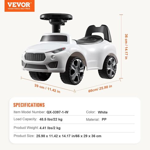 VEVOR Ride On Push Car for Toddlers, Ages 19+ Months, Ride Racer, Sit to Stand Toddler Ride On Toy, Kids Ride On Car with Music Steering, Horn & Under Seat Storage, Ride On Toy for Boys Girls, in Saudi Arabia