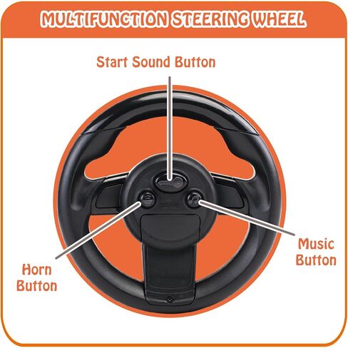 Ride On Push for Kids 3 Years, Ride On Toy with Music & Steering Wheel, Toddler Foot-to-Floor Sliding Toy Four-Wheel Big Tire in Kuwait