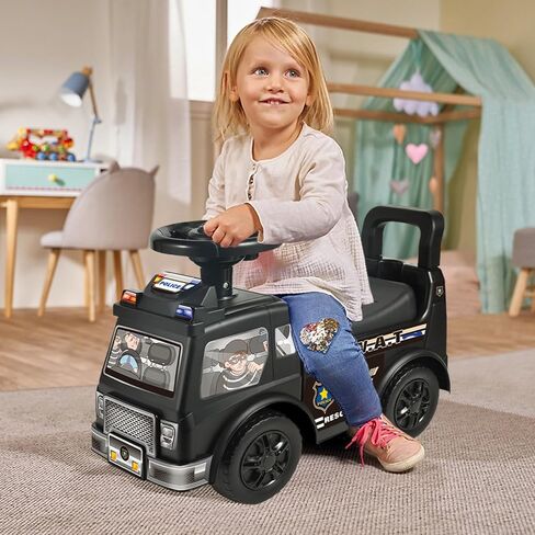 Ride On Push for Kids 3 Years, Ride On Toy with Music & Steering Wheel, Toddler Foot-to-Floor Sliding Toy Four-Wheel Big Tire in Kuwait