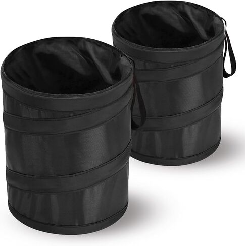 Ginsco 2 Gallon Car Trash Can, 2 Pack Collapsible Pop-up Car Trash Can, Car Trash Bag Garbage Bin with Elastic Band, Portable Trash Can for Car, Multipurpose Trash Bin for Car/Truck/Minivan in Saudi Arabia