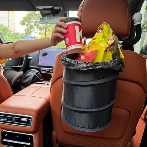 Ginsco 2 Gallon Car Trash Can, 2 Pack Collapsible Pop-up Car Trash Can, Car Trash Bag Garbage Bin with Elastic Band, Portable Trash Can for Car, Multipurpose Trash Bin for Car/Truck/Minivan in Saudi Arabia