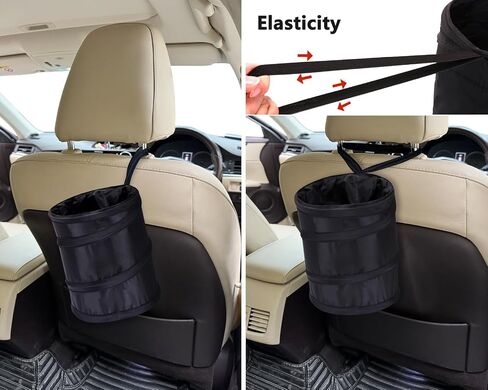 Ginsco 2 Gallon Car Trash Can, 2 Pack Collapsible Pop-up Car Trash Can, Car Trash Bag Garbage Bin with Elastic Band, Portable Trash Can for Car, Multipurpose Trash Bin for Car/Truck/Minivan in Saudi Arabia