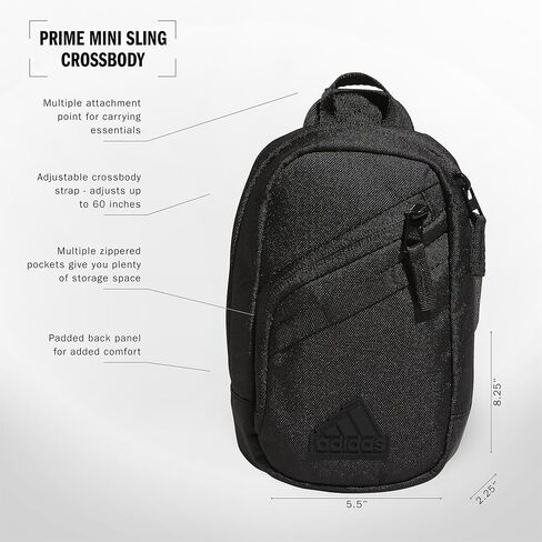 حقيبة أديداس Prime Mini Sling Crossbody، حجم صغير للمهرجانات والسفر in Saudi Arabia