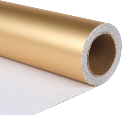 ZINTBIAL Metallic Pink Wrapping Paper Roll with Cut Lines - Solid Pink Holiday Gift Wrap for Halloween, Christmas, Birthdays, Baby Shower, Wedding - 17.5 in x 33 ft (48 sq. ft), Easy to Cut in Kuwait