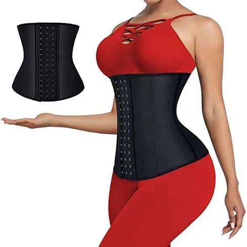 Women's Waist Trainer, Corset Shaper For Bust Firming and Toning Waist Cincher With Extender, Black, XX-Small in Saudi Arabia