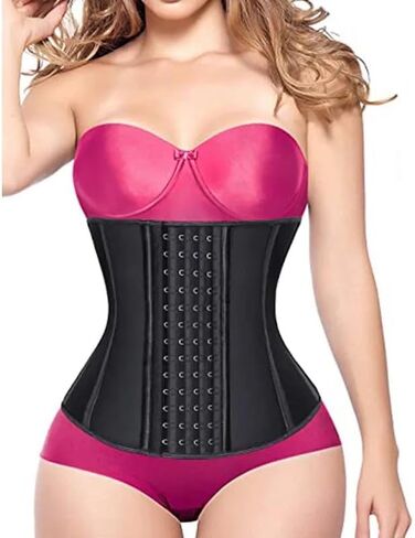 Women's Waist Trainer, Corset Shaper For Bust Firming and Toning Waist Cincher With Extender, Black, XX-Small in Saudi Arabia