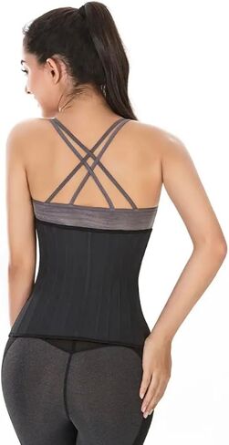 Women's Waist Trainer, Corset Shaper For Bust Firming and Toning Waist Cincher With Extender, Black, XX-Small in Saudi Arabia