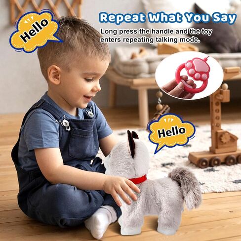 Walking Cat Set Interactive Talking Cat Toy Kitten Repeat What You Say Robot Cat Toy for Girl Singing Dancing Touch Control Cat with Leash Wagging Tail Nodding Plush Electric Ragdoll Kitty Cat for Kid in Saudi Arabia