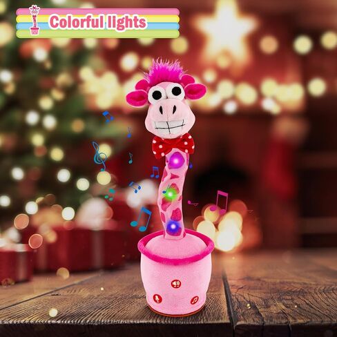 ayeboovi لعبة الزرافة الناطقة الراقصة للأطفال، لعبة تسجيل تحاكي الغناء تكرر ما تقوله، زرافة مشمسة تغني 120 أغنية للأطفال الصغار ألعاب من القطيفة للأطفال الذين يعانون من التوحد لأعمار 3 4 5 6 سنوات فما فوق in Kuwait