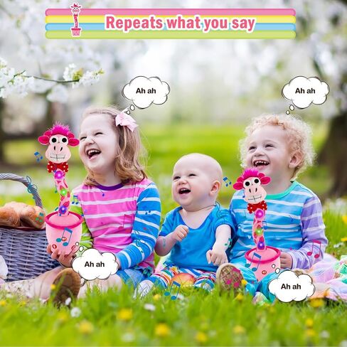ayeboovi لعبة الزرافة الناطقة الراقصة للأطفال، لعبة تسجيل تحاكي الغناء تكرر ما تقوله، زرافة مشمسة تغني 120 أغنية للأطفال الصغار ألعاب من القطيفة للأطفال الذين يعانون من التوحد لأعمار 3 4 5 6 سنوات فما فوق in Kuwait