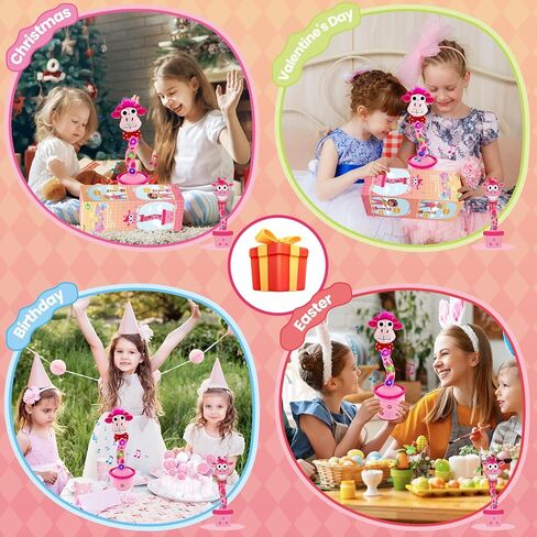 ayeboovi لعبة الزرافة الناطقة الراقصة للأطفال، لعبة تسجيل تحاكي الغناء تكرر ما تقوله، زرافة مشمسة تغني 120 أغنية للأطفال الصغار ألعاب من القطيفة للأطفال الذين يعانون من التوحد لأعمار 3 4 5 6 سنوات فما فوق in Kuwait