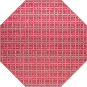 Furnish my Place Corner Indoor/Outdoor Commercial Red Color Rug, Corner Area Rug, Baby Nursery Mat, Pet-Friendly Carpet for Living Room, Playroom, Made in USA - 8' Octagon