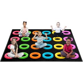 Booooom Jackson Classroom Rug 24 Seats Colorful Seating Classroom Carpet Elementary Preshool Teacher Class Rug Area Rug for Story Time Reading Circle Time (7.5 x 13 ft, P008-ColorPalette-Plus)
