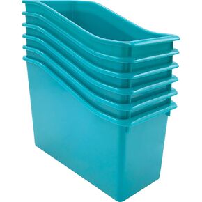 Teacher Created Resources Teal Plastic Book Bin 6-Pack (TCR2088556)