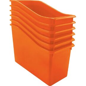 Teacher Created Resources Orange Plastic Book Bin 6-Pack (TCR2088563)