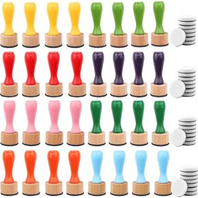 Briartw 32 Pcs Ink Blending Tool Set with Foam Applicators & Storage Box for Crafting, Scrapbooking, Card Making, Paper Crafts – Ergonomic Handle & Strong Hook-and-Loop Attachment-8 Colors