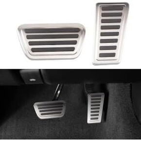 Motrobe Dodge Ram 1500 2019 2020 2021 2022 2023 Accessories Pedal Covers, Anti-Slip Aluminum Alloy Brake Gas Fuel Accelerator Foot Pedal Pads Kit Fit for Dodge Ram 1500 NOT FIT RAM TRX