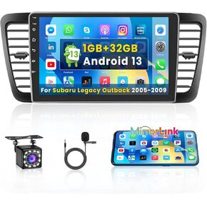 (1+32G) for 2005-2009 Subaru Legacy Outback Android 13 Radio, Roinvou 9 Inch Touch Screen Radio Dash Kit with Backup Camera, in-Dash GPS Navigation Support Mirror Link Bluetooth WiFi FM