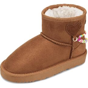 Stelle Girls Faux Fur Snow Boots Warm Winter with DIY Charm Chains Ankle Shoes for Little/Big Kids