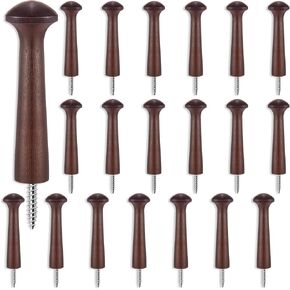 20 Pieces Wooden Shaker Peg Screw-on Pegs 2.9 Inch Long Unfinished Wood Shaker Racks for Hanging Clothes Hats Towel and More DIY Paint Color (White)