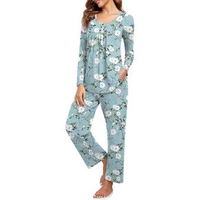 Pajama Sets for Women 2 piece, Fall Long-Sleeved Pants Pjs Sets for ladies Winter, Sleepwear Womens Pajama Sets