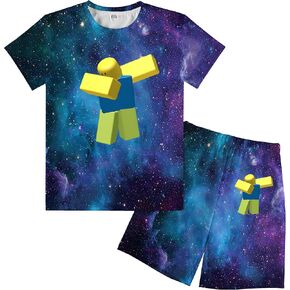 Cartoon Game T-Shirt Shorts Sets Fashion Short Sleeves Shirt Suit For Boys And Girls