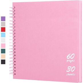 Spbapr Scrapbook 8x8 Inch Scrapbook Album,Thick Kraft Paper Personalized DIY Scrap Book Photo Albums 40 Pages Memory Book for Couple Wedding Family