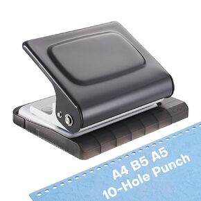 Udefineit 10-Hole Punch Binding Machine for Planner, A4/A5/B5 Book Loose Leaf Paper Puncher, Portable Coil Binding Machine, Handheld Metal Circle Paper Puncher for Home Office Study, 10 Sheet Capacity