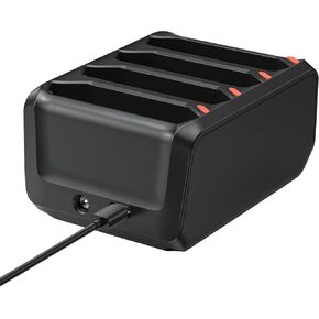 4-Slot Battery Charging Cradle Kit for Zebra TC70 TC75 TC77 TC7X-4BTYC1 Barcode Scanners, Compatible with BT-000318 Battery, Charger Station with Type-C Cable, Black