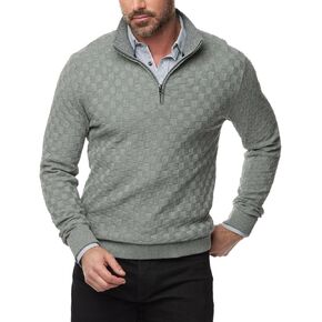 Robert Graham Men's Gavino Long Sleeve 1/4 Zip Pullover Knit Sweater