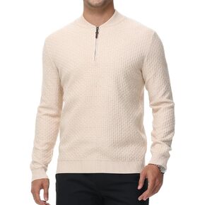 YuKaiChen كنزات رجالية ربع سحاب رقبة دائرية سترة بولو بلوفر كاجوال بسحاب منسوج هينلي كم طويل in Kuwait