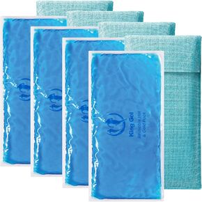 Hot and Cold Pack for Pain Relief - Gel Ice Packs for Injuries Reusable Knee, Back, Wrist, Hand, Ankle Recovery, Set of 4-9.5" x 4.5"
