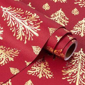 WRAPAHOLIC 3D Kraft Christmas Wrapping Paper Roll - Mini Roll - 17 Inch x 16.5 Feet - Silver and White Christmas Snowflake Design with Embossed Perfect for Holiday, Party Celebration