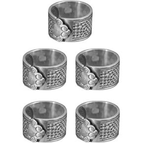 5Pcs Sewing Thimble Sewing Thimble Finger Protector Alloy Sturdy Fingertip Thimble Thimble for Hand Sewing for Needlework Embroidery